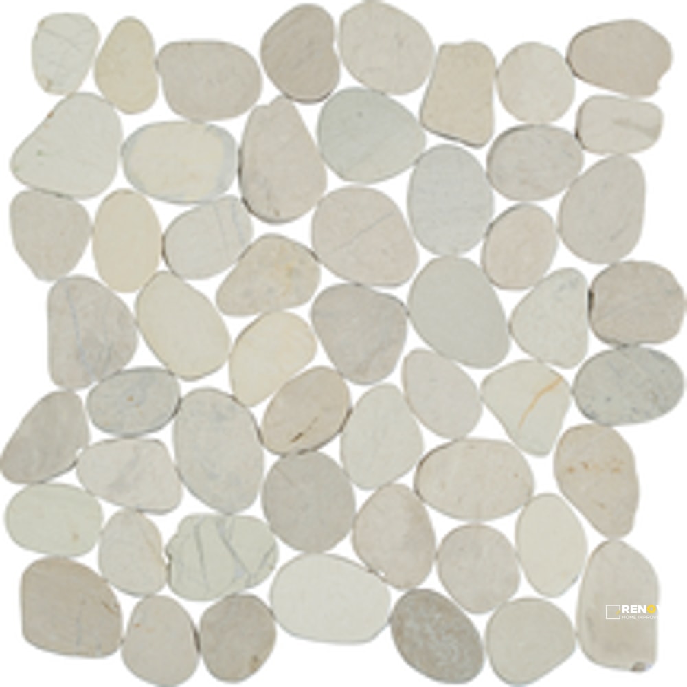 PIETRA ART PEBBLES ISLAND WHITE FLAT 12" X 12" - 5
