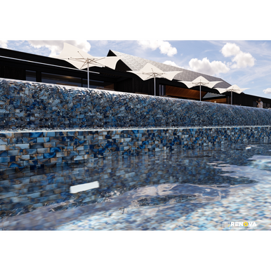WATERLACE GLOSSY 1X2 OFFSET MOSAIC 10X12 - 4