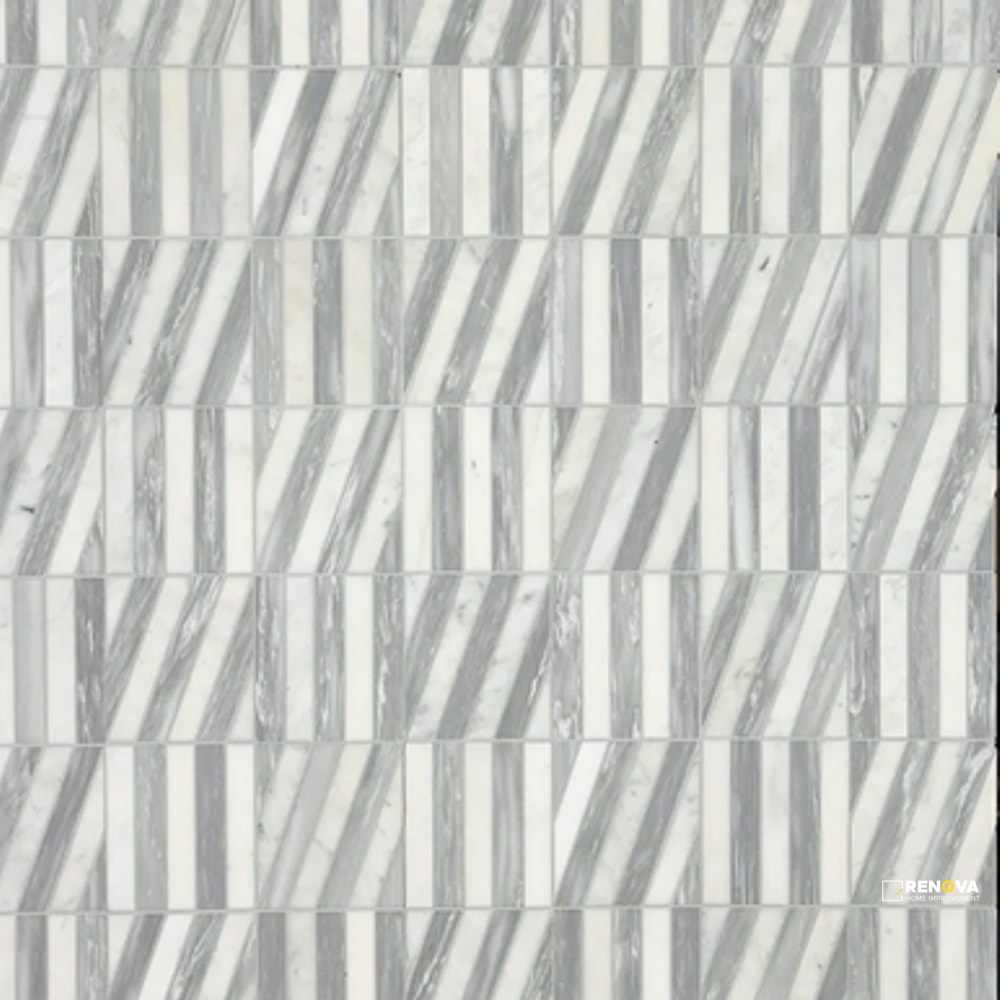BLANC/LUNA HONED ZIGZAG MOSAIC - 2