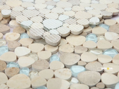 PEACH BLUE ROMA GLASS MOSAIC 12" X 12" - 2