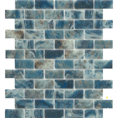 WATERLACE GLOSSY 1X2 OFFSET MOSAIC 10X12 - 2