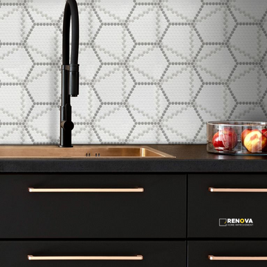 GEOMETRO 2.0 GLASS MATTE HEXAGON MOSAIC 16" X 9" - 8