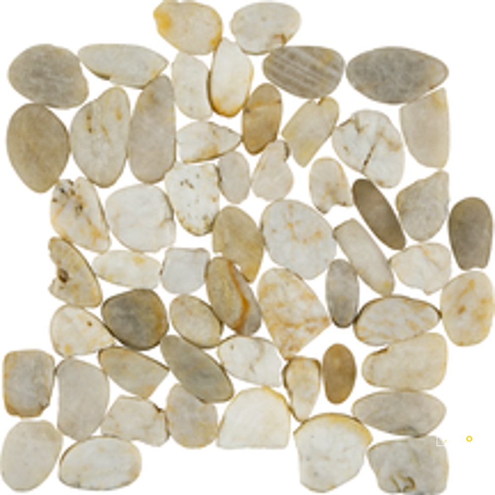 PIETRA ART PEBBLES WHITE SNOWBALL FLAT 12" X 12" - 4
