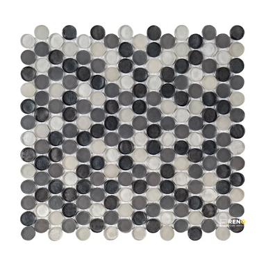CHAPTER 1 - SUITE GLASS PENNY ROUND MOSAIC 3/4" ON 11-1/8" X 11-7/8" SHEET - FLOJEF109 - 2