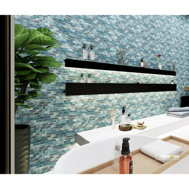 WATERLACE GLOSSY 1X2 OFFSET MOSAIC 10X12 - 6