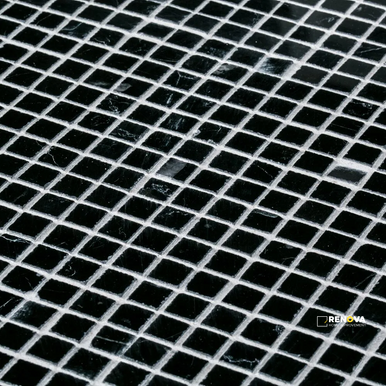 CHAPTER 18 - ROTUNDA NERO MARQUINA 3/8" COMPOSITION MOSAIC ON 12-5/8" X 12-5/8" - FLOJEF514 - 2