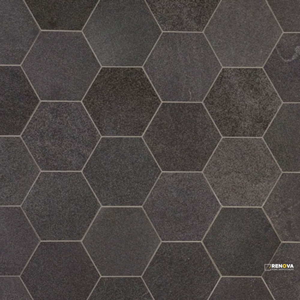 BASALT HONED HEXAGON 8" - 2