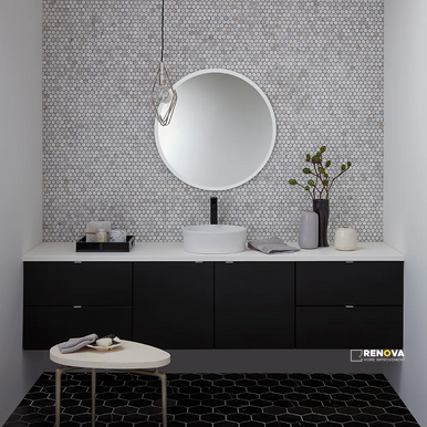 CHAPTER 18 - ROTUNDA CALACATTA GOLD 1" HEXAGON MOSAIC ON 10-3/4" X 11-3/8" - FLOJEF529 - 5