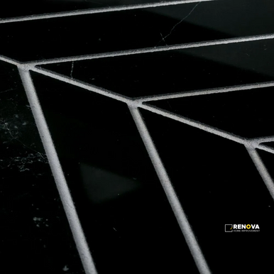 CHAPTER 18 - ROTUNDA NERO MARQUINA 2" X 10" CHEVRON MOSAIC ON 10-1/2" X 14-1/4" - FLOJEF516 - 2