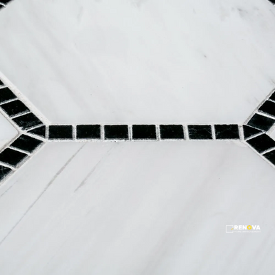 CHAPTER 18 - ROTUNDA NERO MARQUINA OLYMPIA MOSAIC ON 9-3/4" X 11" - 4