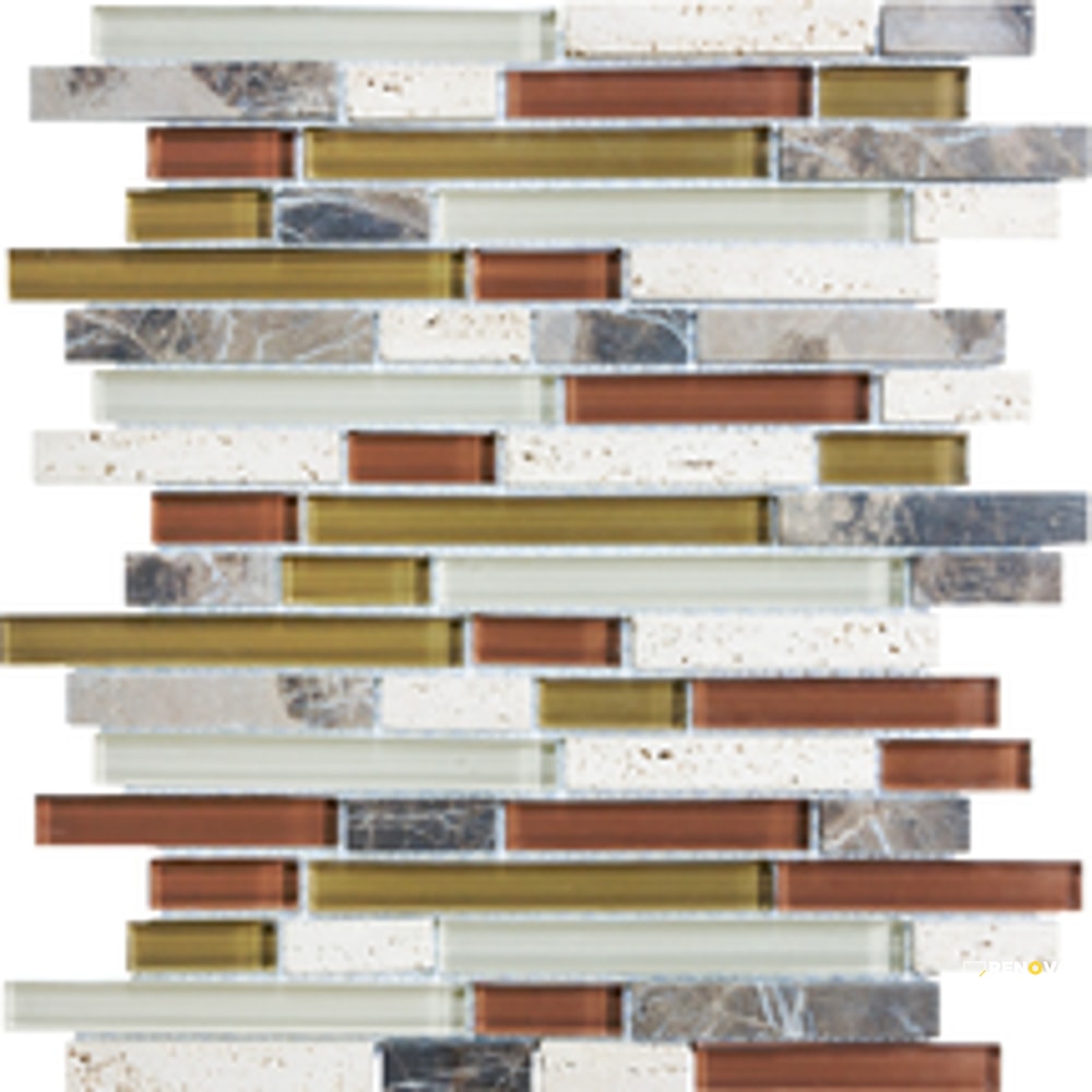 PIETRA ART BLISS CABERNET RANDOM SIZE PATTERN LINEAR MOSAIC - RSP5/8