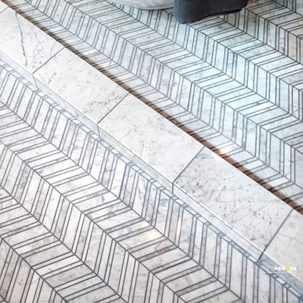 VENATINO POLISHED CHEVRON PATTERN MOSAIC - 7