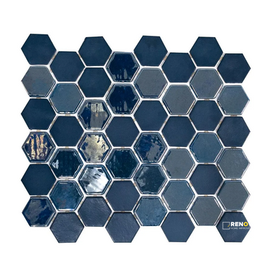 CHAPTER SPEC09 - BRILL AZURE GLASS HEXAGON MOSAIC 10-3/4" X 12-1/2" - 4