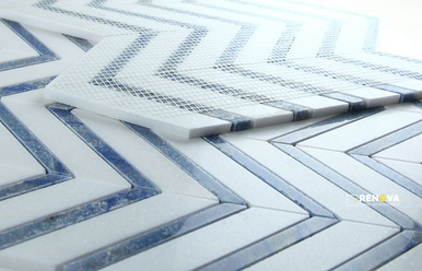 CHEVRON ROYAL SAPPHIRE MOSAIC 12" X 12" - 2