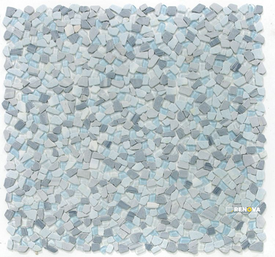 PEBBLE DEEP OCEAN MOSAIC 12" X 12" - 4