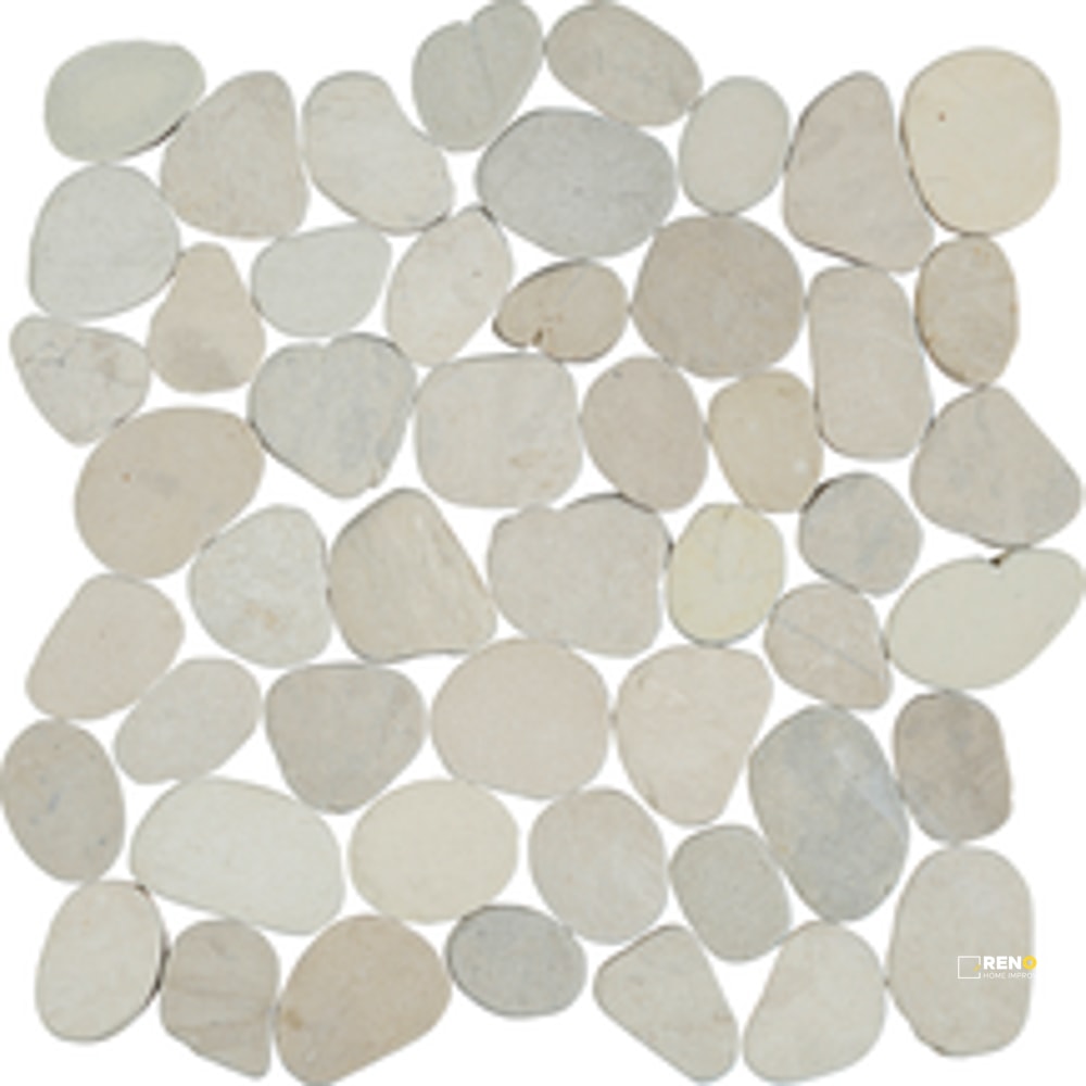 PIETRA ART PEBBLES ISLAND WHITE FLAT 12" X 12" - 4