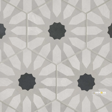ALLORA MATTE FIORE HEXAGON DECO 8-1/2" X 10" - 2