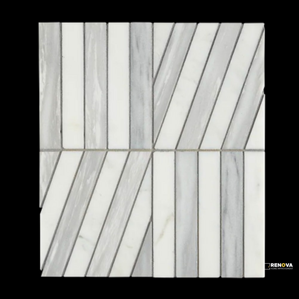 BLANC/LUNA HONED ZIGZAG MOSAIC - 3