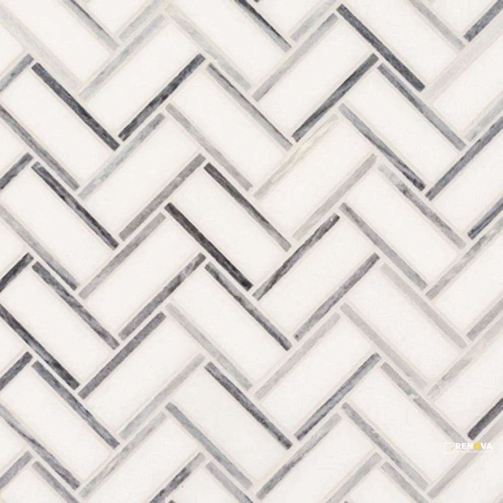 CHAPTER ES - ESSENTIALS VERDIGRIS HONED HERRINGBONE MOSAIC 11.875" X 10.25" - 2