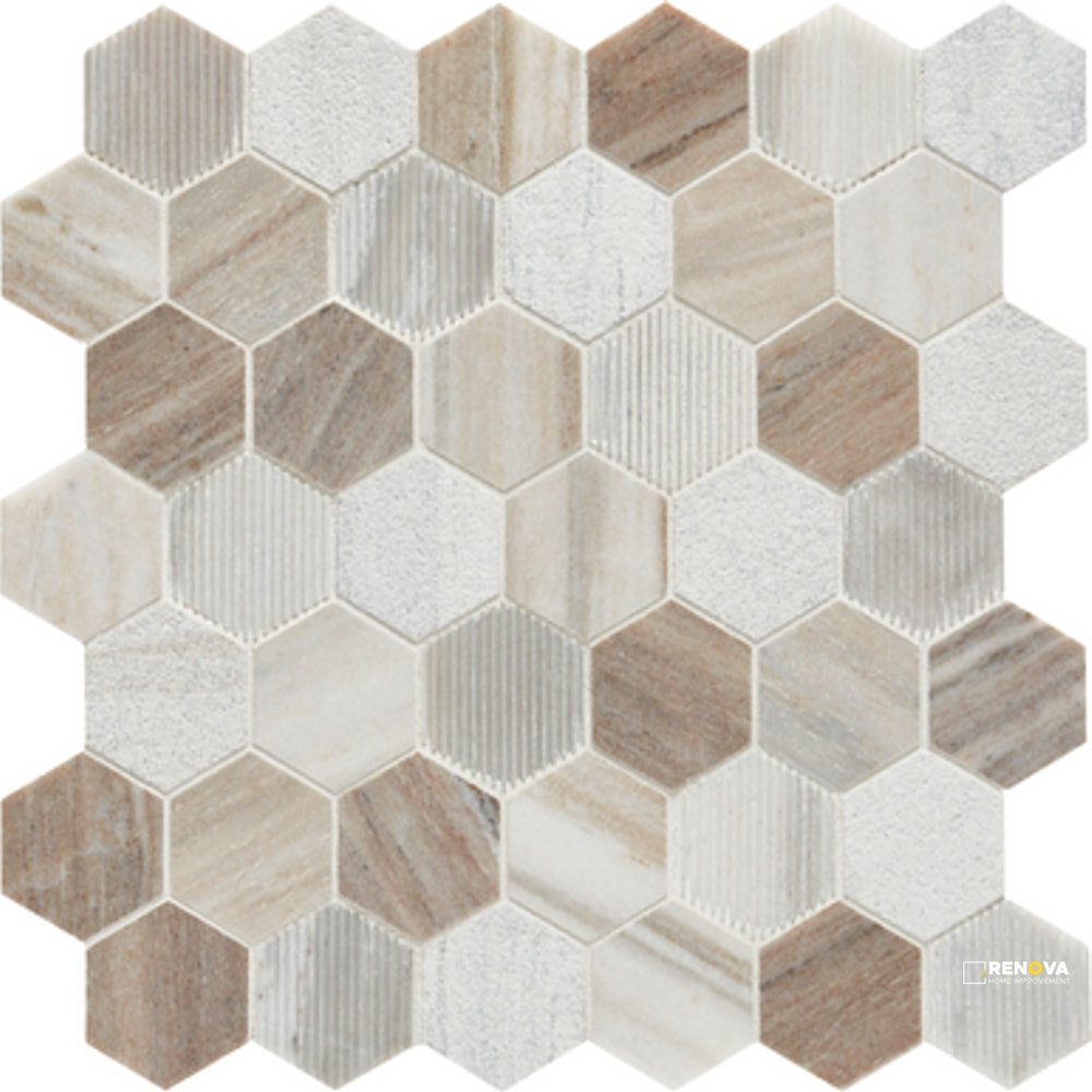 SKYLINE HONED MULTI FINISH HEX MOSAIC 2" X 2" - 2