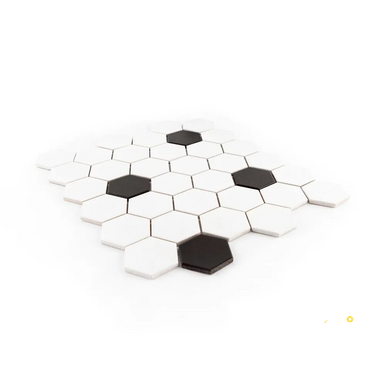 CHAPTER ES - ESSENTIALS WHITE/BLACK MATTE HEXAGON MOSAIC 2" - 2