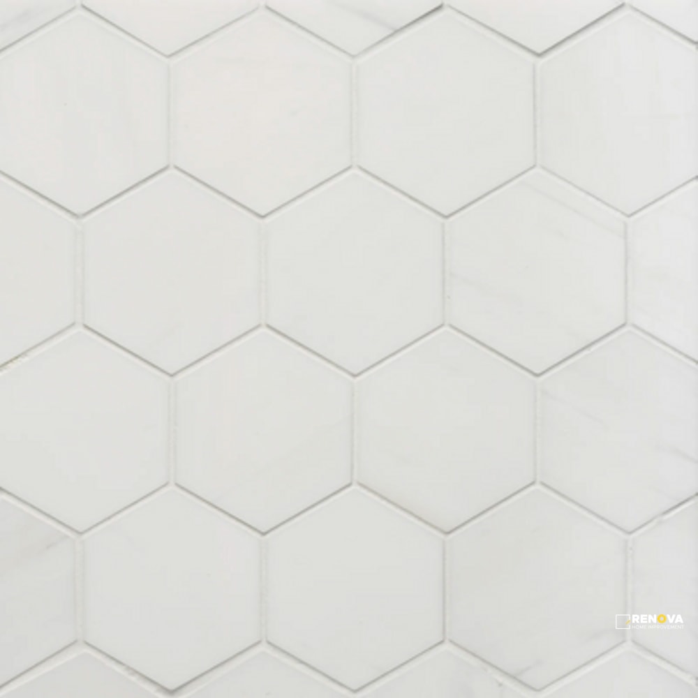 DOLOMITE HONED HEXAGON MOSAIC 3"