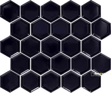 ARTEFINO JEWEL FRAMED HEXAGON GLOSSY MOSAIC 2.5 - 14X12 - 3