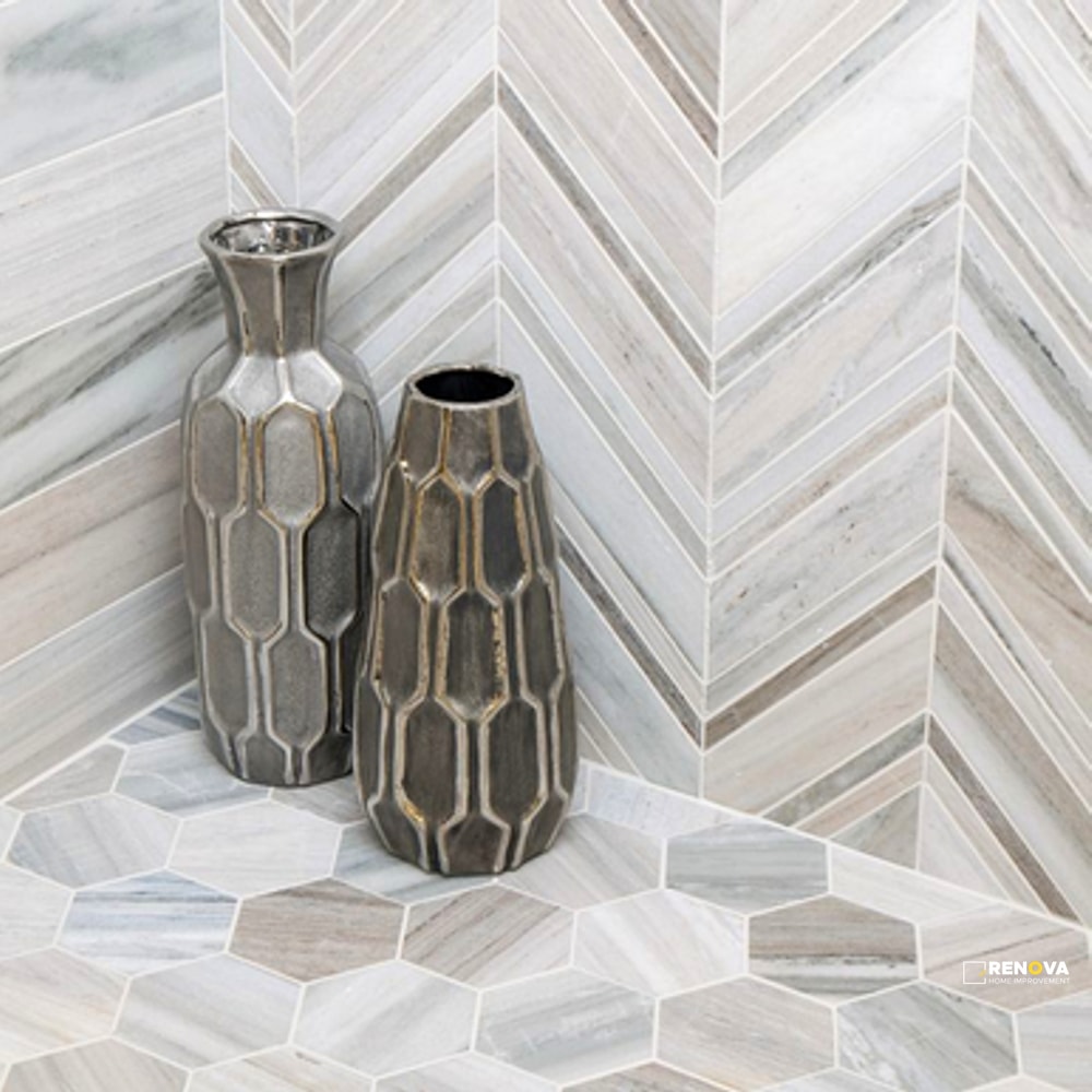 SKYLINE HONED LARGE CHEVRON MOSAIC - 4