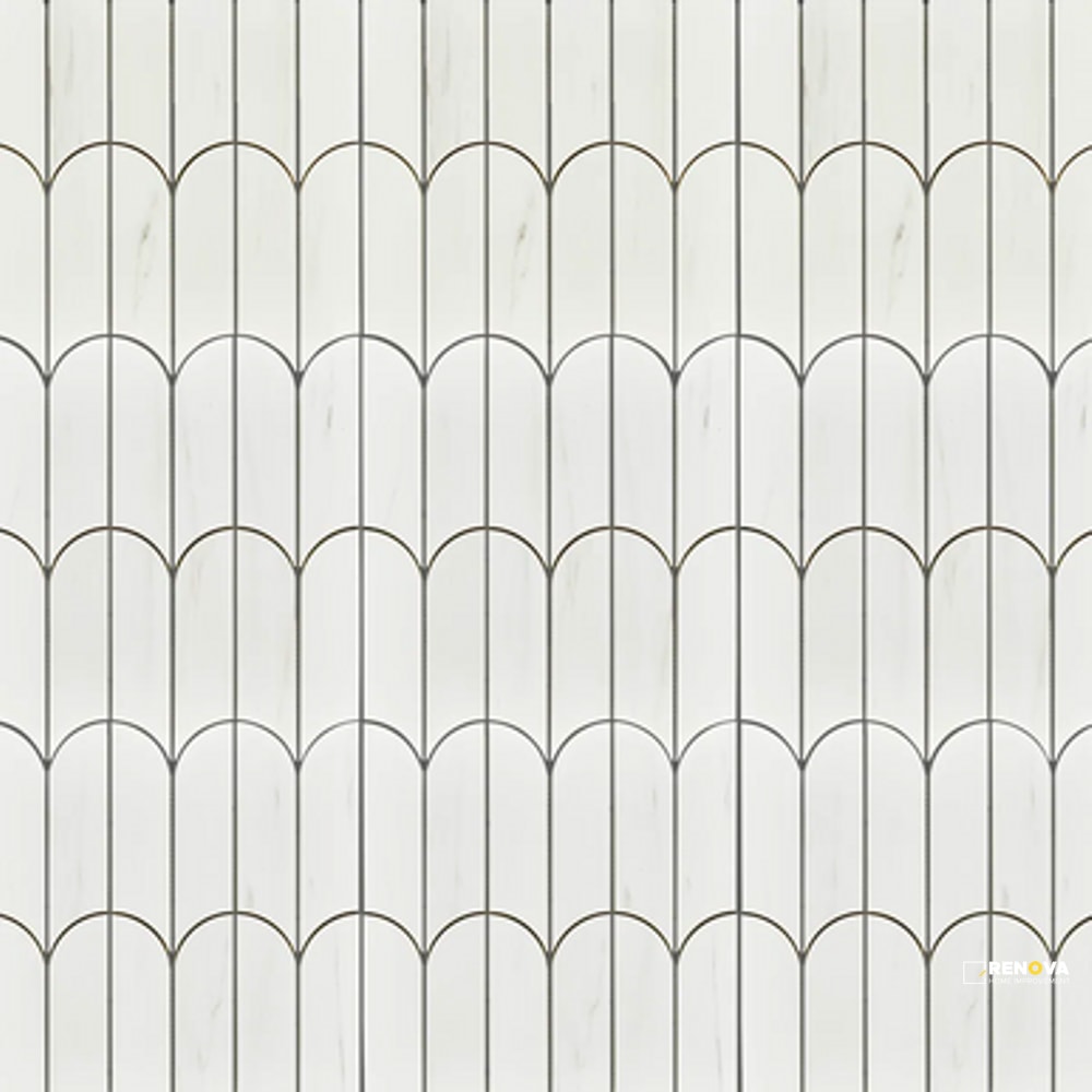 DOLOMITE WHITE HONED ARCH MOSAIC - 4