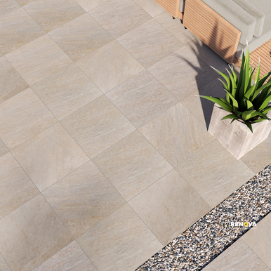 ARTERRA PAVER QUARTZ BEIGE 24X24X2CM ( 8 SF PER BOX ) - 3