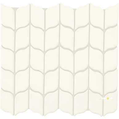 CROSSVILLE HANDWRITTEN NEUTRALS UNSCRIPTED LEAF MOSAIC GLOSS .875 SF/SHT
