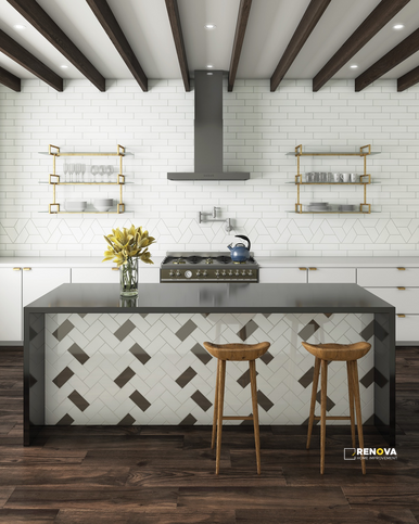 EMOTIVE FASHION TRAPEZOID WALL TILE 4" X 9" - 3