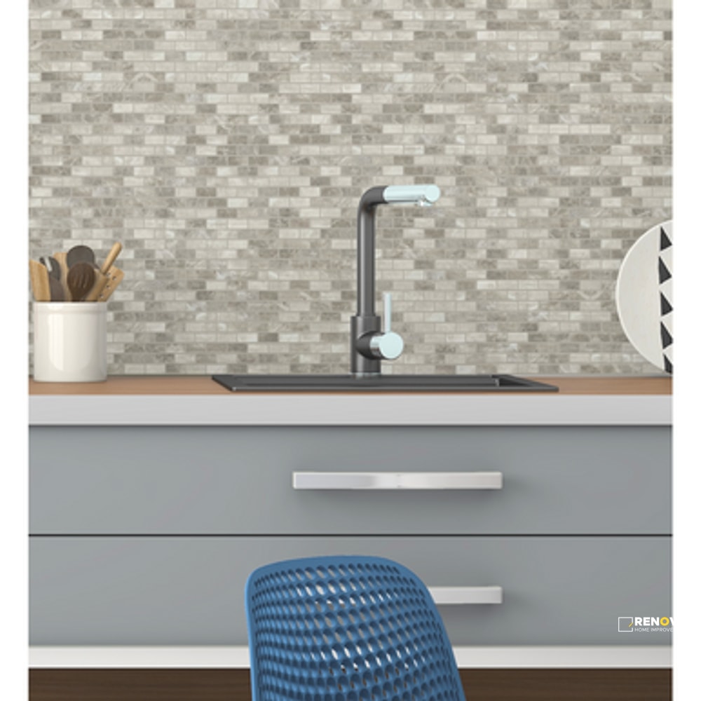 WATERLACE MATTE/GLOSSY BLEND 1X2 OFFSET MOSAIC 10X12 - 2