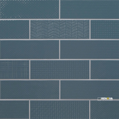 URBANO NAVY 4X12 GLOSSY MIX ( 9.69 SF PER BOX ) - 2
