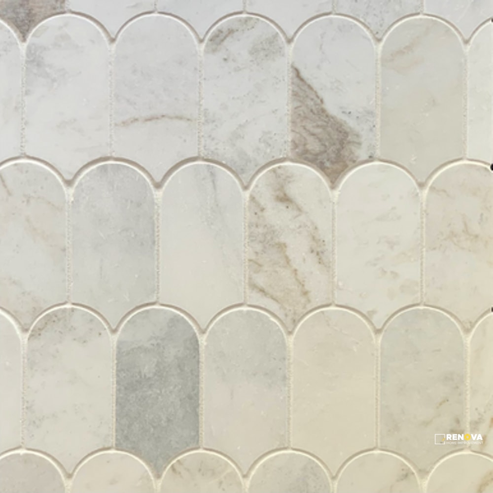 CASHMERE WHITE GENERATION Z HONED CATHEDRAL MOSAIC