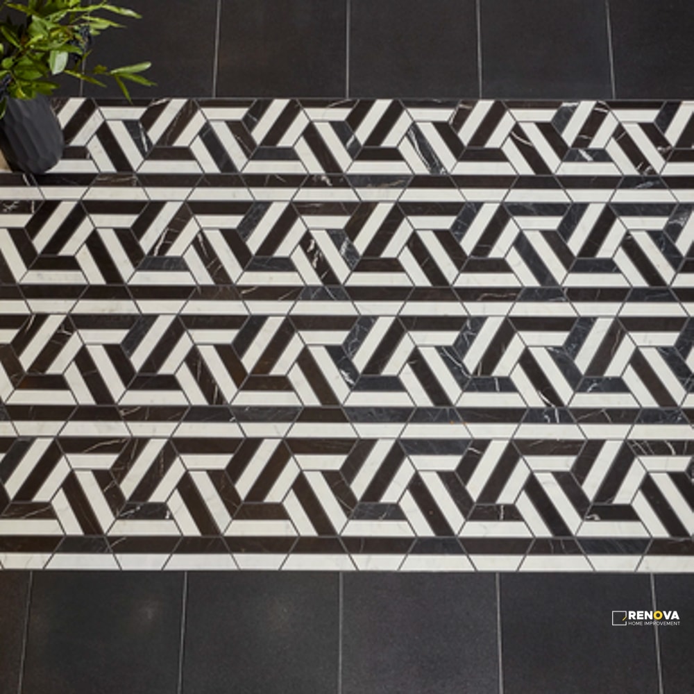 NOIR/BLANC HONED PRISM MOSAIC