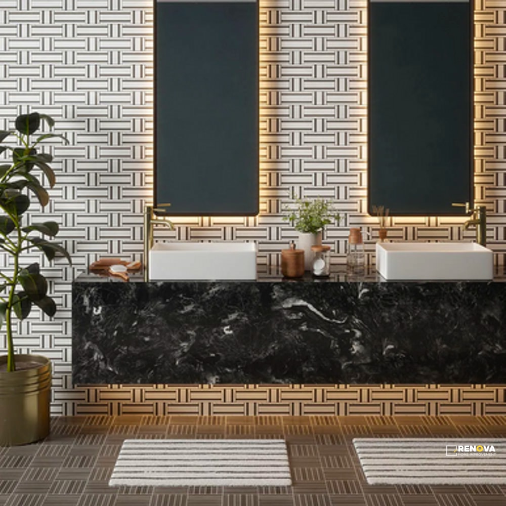 ZEN BRIDGE BASALT GREY MOSAIC 11.875" X 11.875" - SA82010 - SA82010 - 2