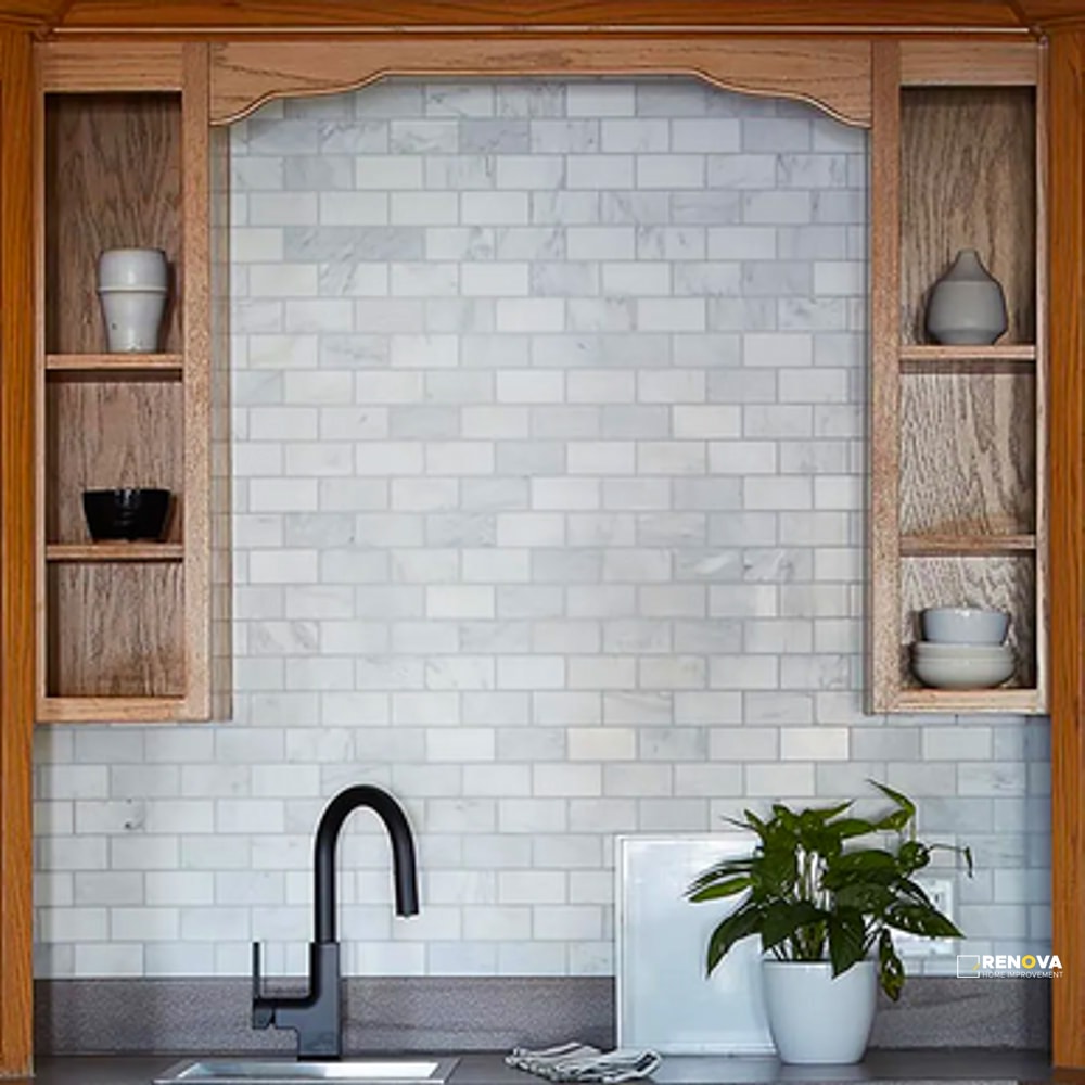 CHAPTER 15 - STATUARIO BRICK MOSAIC 2" X 4" ON 12" X 12"