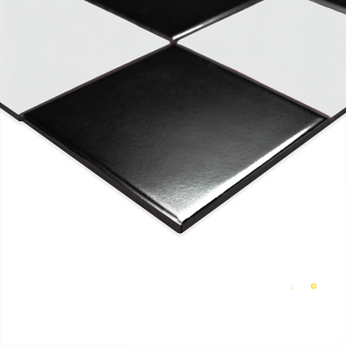 WHITE AND BLACK 4" CHECKERED MATTE MOSAIC - SMOT-PT-RETBIANER-4X4M - 3