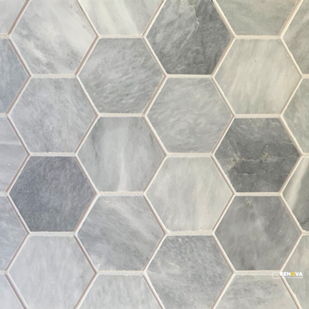 BARDIGLIO CLOUD STONE ESSENTIALS HONED HEXAGON MOSAIC 3"