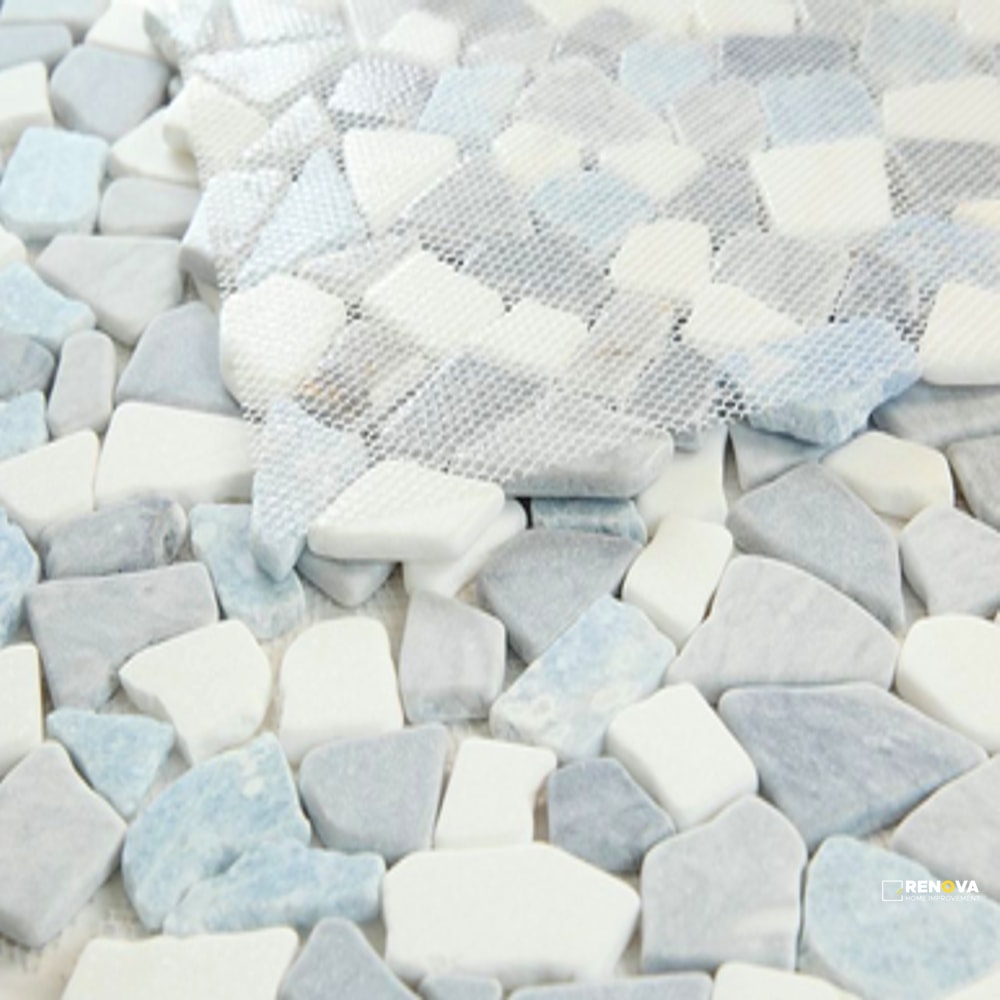 RIVER STONE BLUE OCEAN MOSAIC 12" X 12" - 3