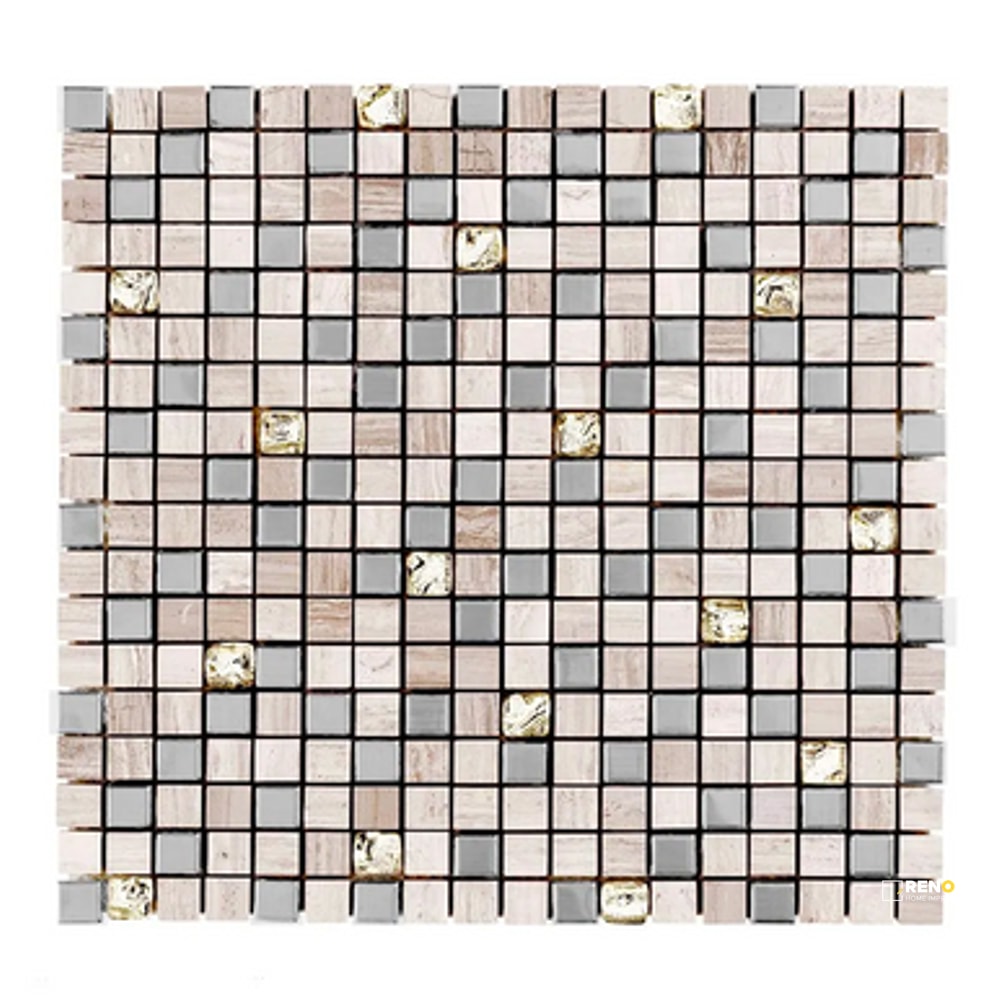 CHAPTER 3 - STREAM STONE PLATNIUM PATTERN MOSAIC 11-3/4" X 11-3/4" - 3