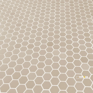 CHAPTER SPEC09 - STRUT TAUPE MATTE GLASS HEXAGON MOSAIC 11-5/8" X 11-3/8" - 2