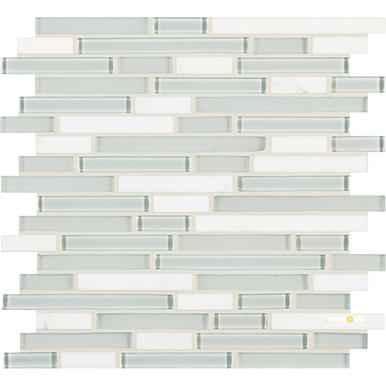 CROSSVILLE EBB AND FLOW SNOW AND ICE MIXED LINEAR MOSAIC 1 SF/SHT