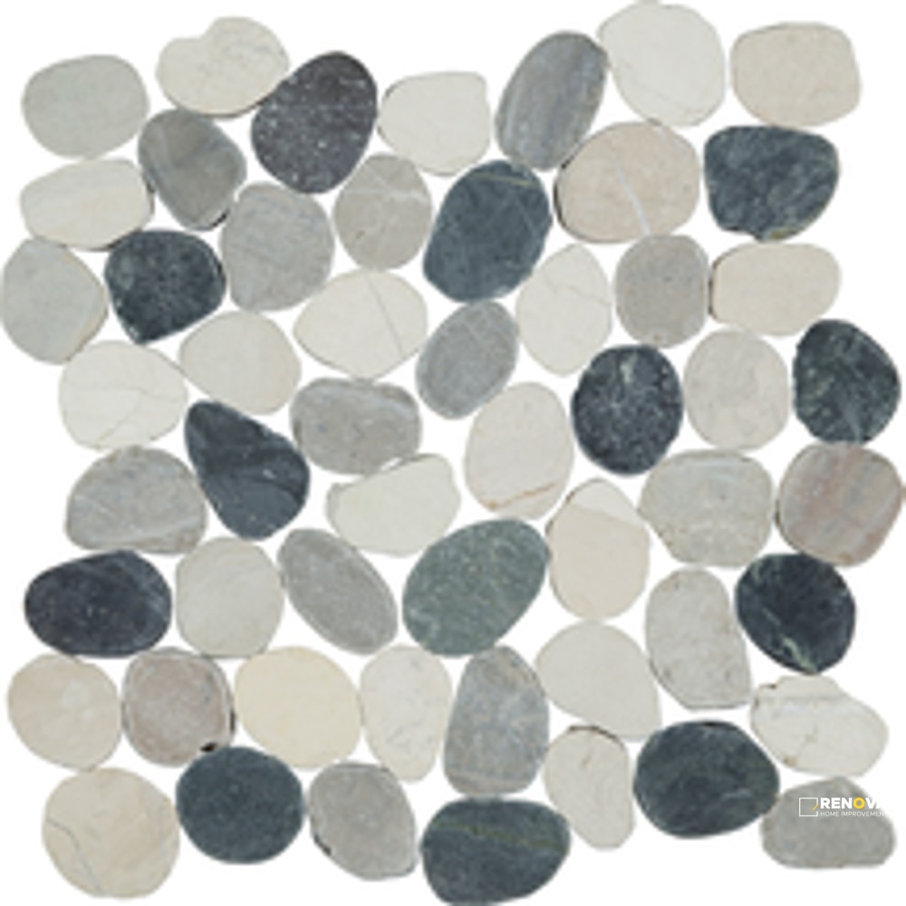 PIETRA ART PEBBLES SILVER QUARTZ FLAT 12" X 12" - 4