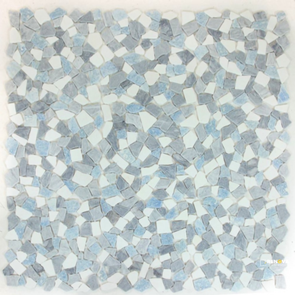 RIVER STONE BLUE OCEAN MOSAIC 12" X 12" - 2