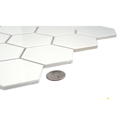 CATCH GLOSS 3IN HEXAGON MOSAIC 10X12 - ICE - 4