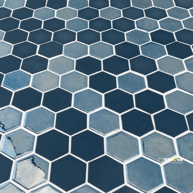 CHAPTER SPEC09 - BRILL AZURE GLASS HEXAGON MOSAIC 10-3/4" X 12-1/2" - 2