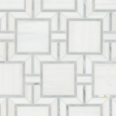 BIANCO DOLOMITE ALANA POLISHED MOSAIC - 3