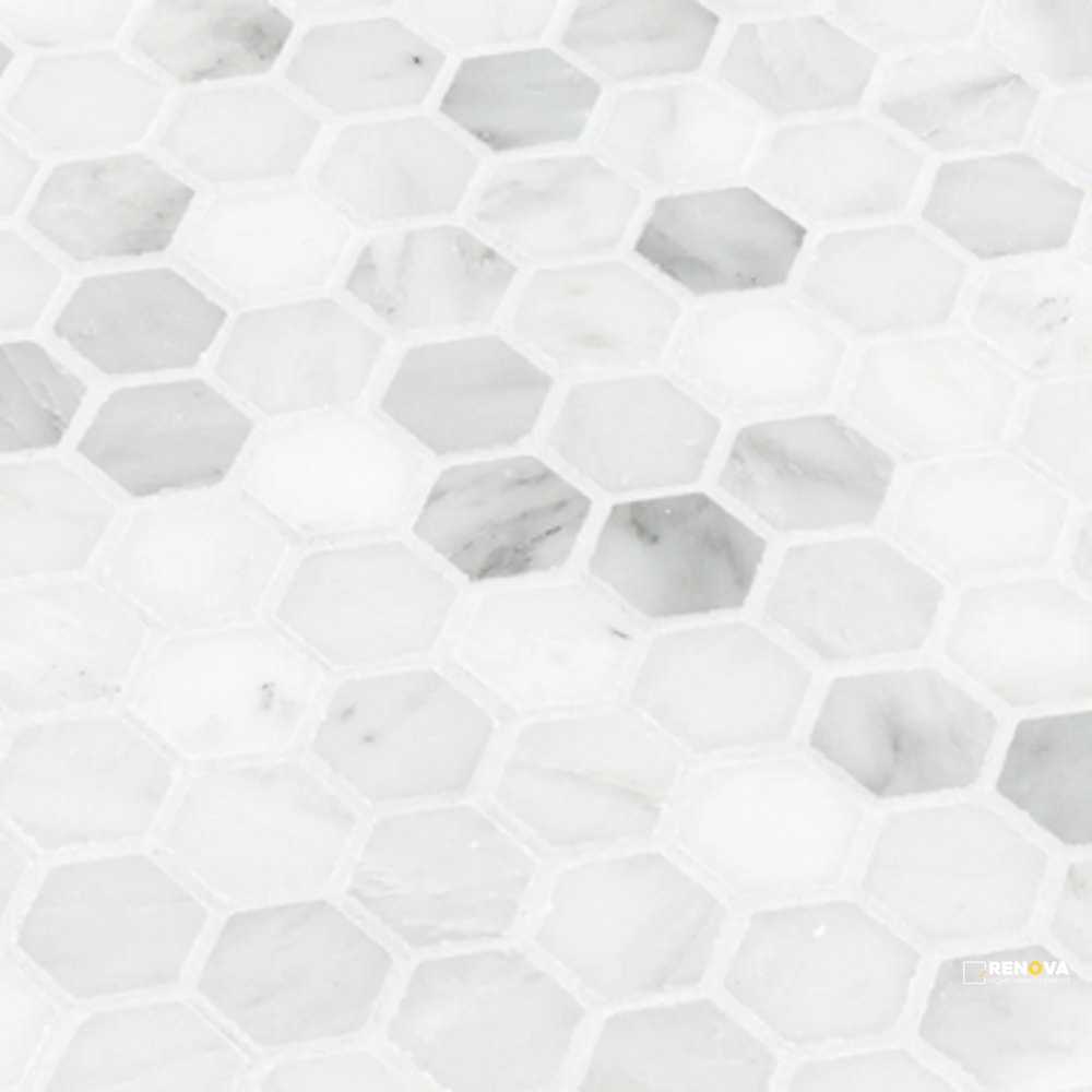 CHAPTER 15 - STATUARIO HEXAGON MOSAIC 3/4" ON 11-5/8" X 11-1/4" - 2